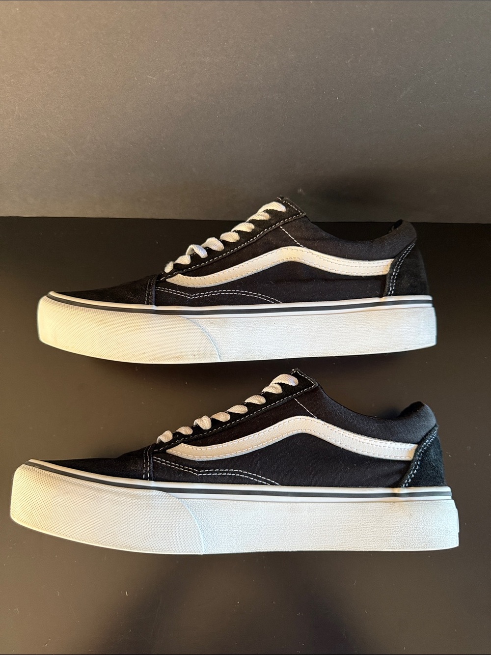 VANS Black & White Old Skool Platform Shoe - Picture 6 of 11